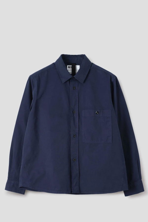 MHL by Margaret Howell Overall Shirt in Cotton Twill - Midnight