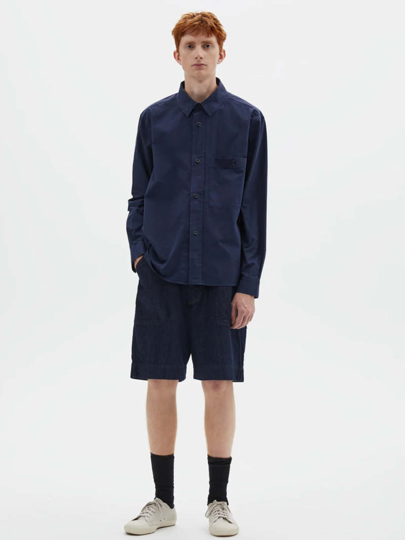 MHL by Margaret Howell Overall Shirt in Cotton Twill - Midnight