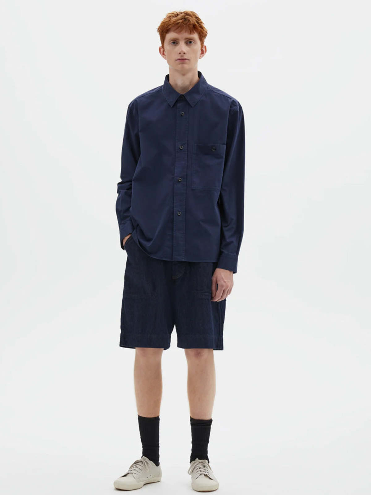MHL by Margaret Howell Overall Shirt in Cotton Twill - Midnight - Image 3 of 6