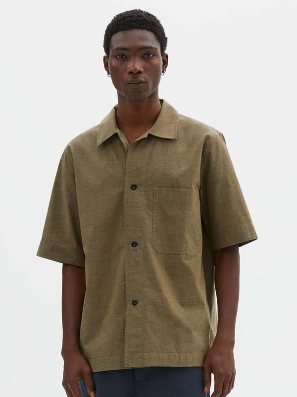 MHL by Margaret Howell PJ Shirt in Dry Cotton Moss