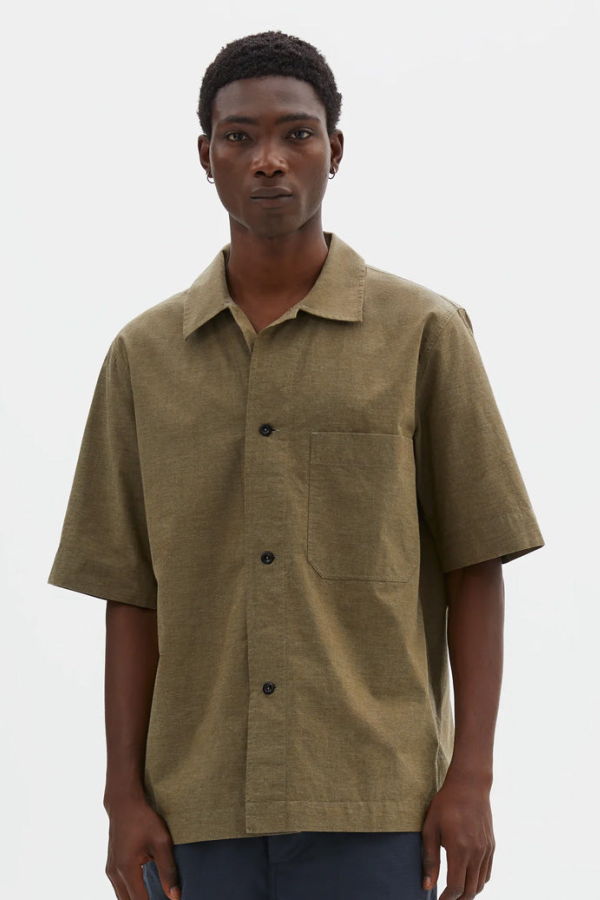MHL by Margaret Howell PJ Shirt in Dry Cotton Moss