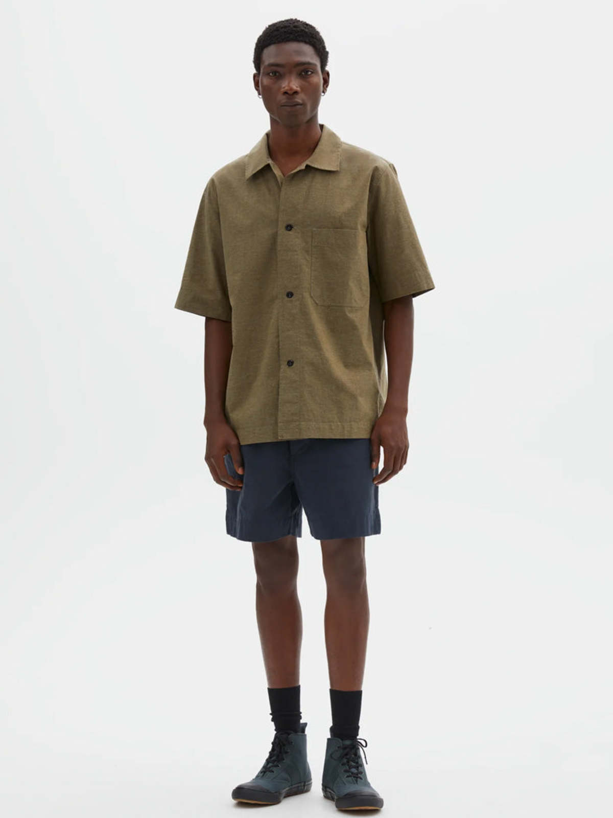 MHL by Margaret Howell PJ Shirt in Dry Cotton Moss - Image 3 of 6