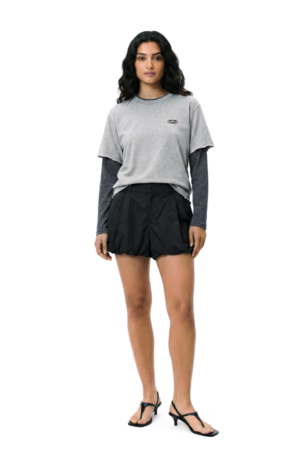 Colmillo de Morsa Layered Grey Sleeve T-Shirt - Single Jersey Top