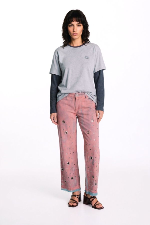 Colmillo de Morsa Low-Waisted Pants Eyelets Pants
