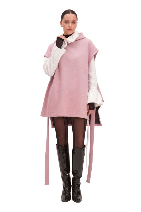 MONOSUIT Warm Hooded Vest - Rose/Black