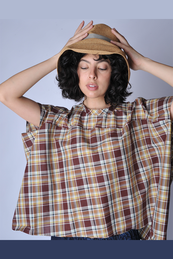 Mature Ha Mixed Brown Grey Ribbon Large Brimmed Box Hat