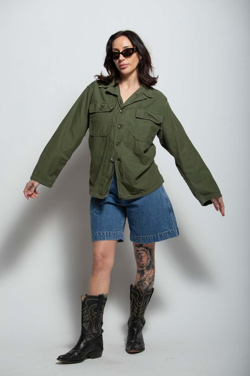 Vintage OG 107 Military Button Up Top