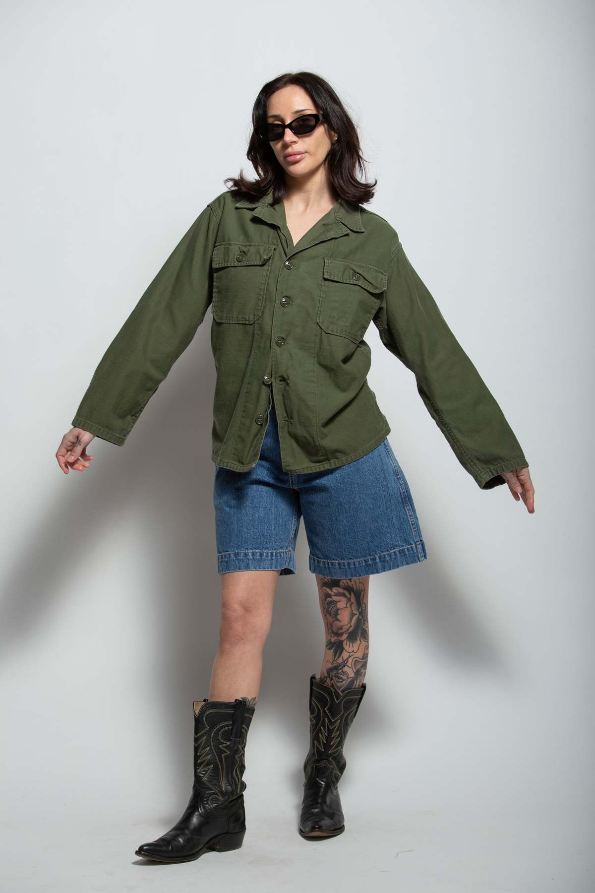 Vintage OG 107 Military Button Up Top - Image 4 of 14