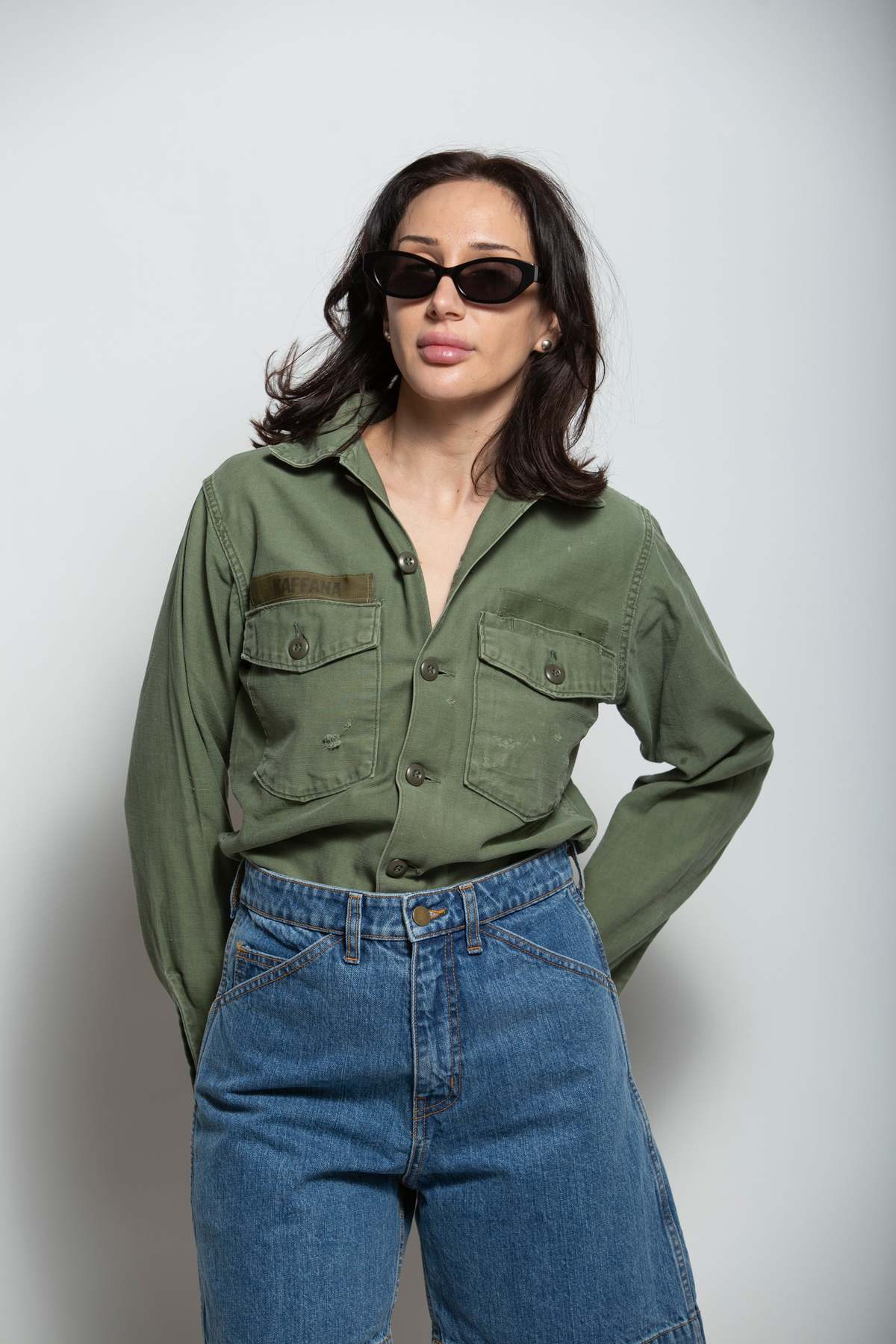 Vintage OG 107 Military Button Up Shirt - Image 8 of 12