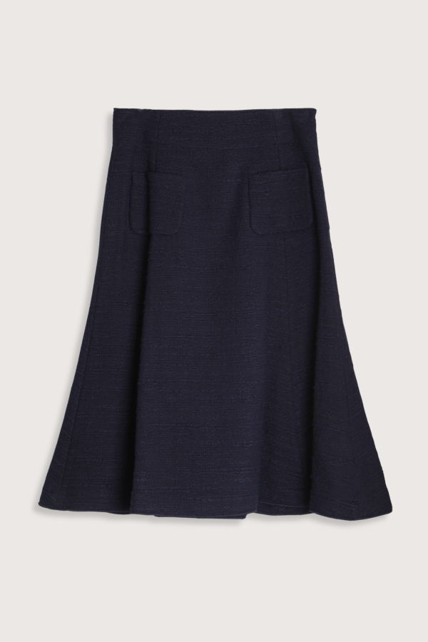 No. 21 Boucle Flare Skirt - Blue