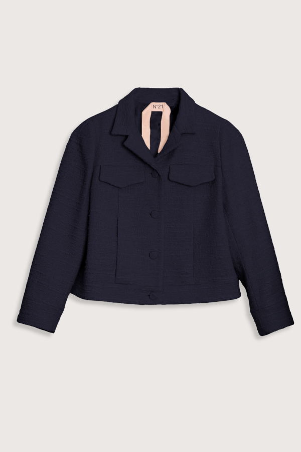 No. 21 Boucle Jacket Blazer - Blue