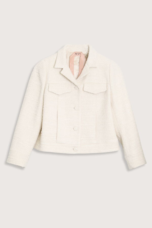 No. 21 Boucle Jacket - Cream