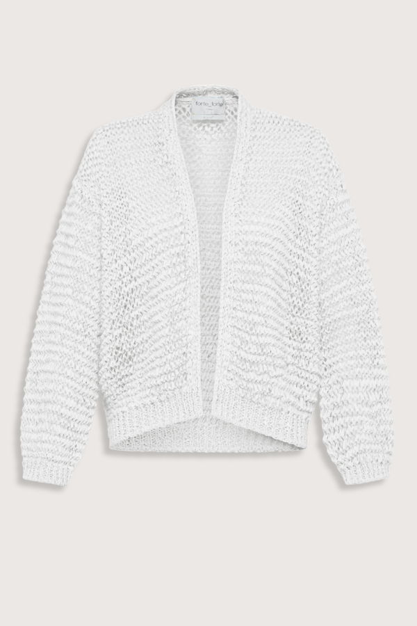 Forte Forte Chamois Tape Cardigan - Bianco