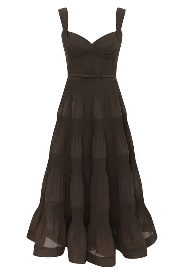 Zimmermann Pleated Draped Midi Dress