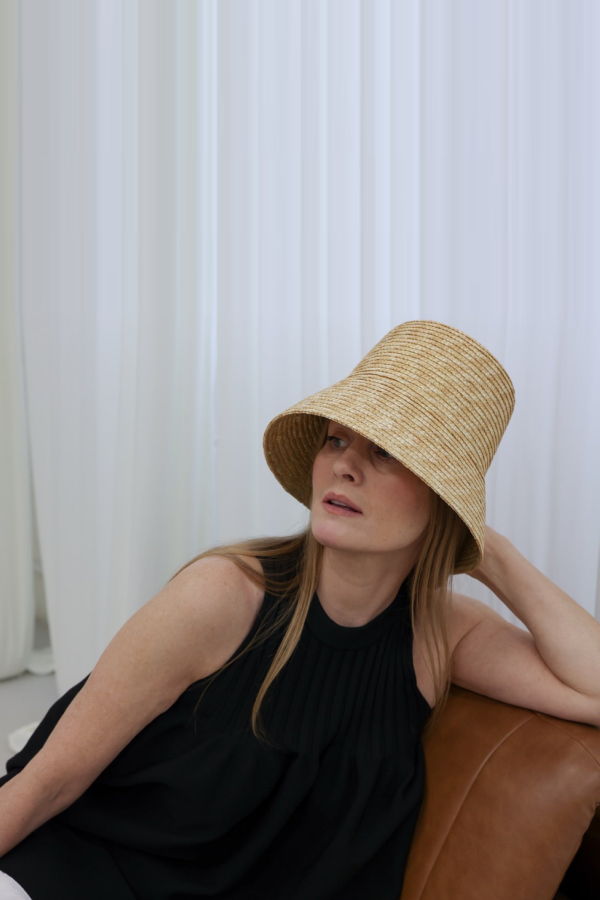 London Atelier Byproduct Raffia Lamp Bucket Hat