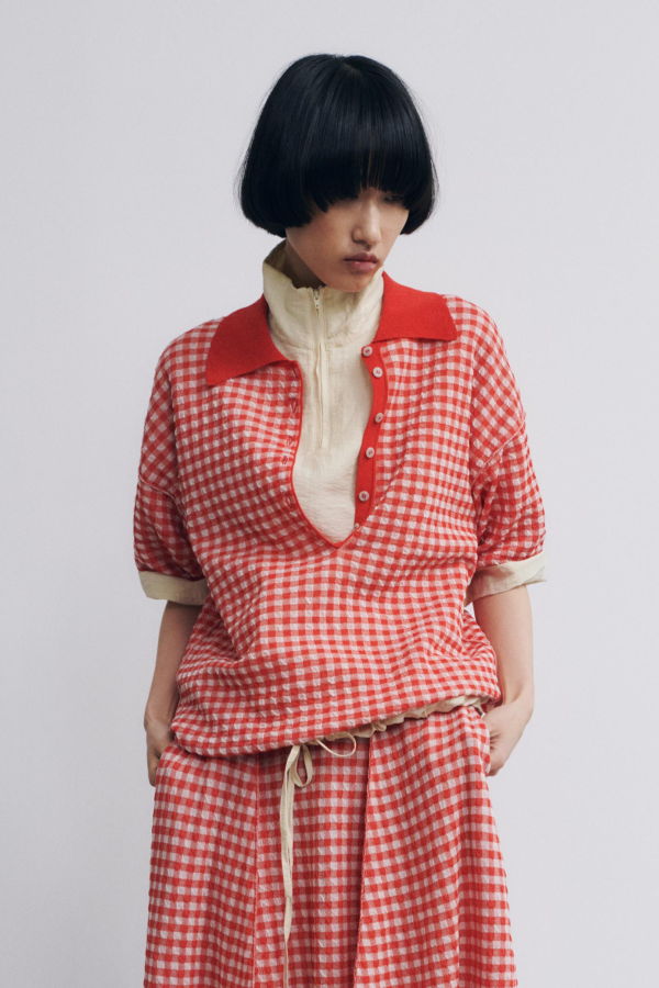 Rus Mantel Polo Top - Tomate