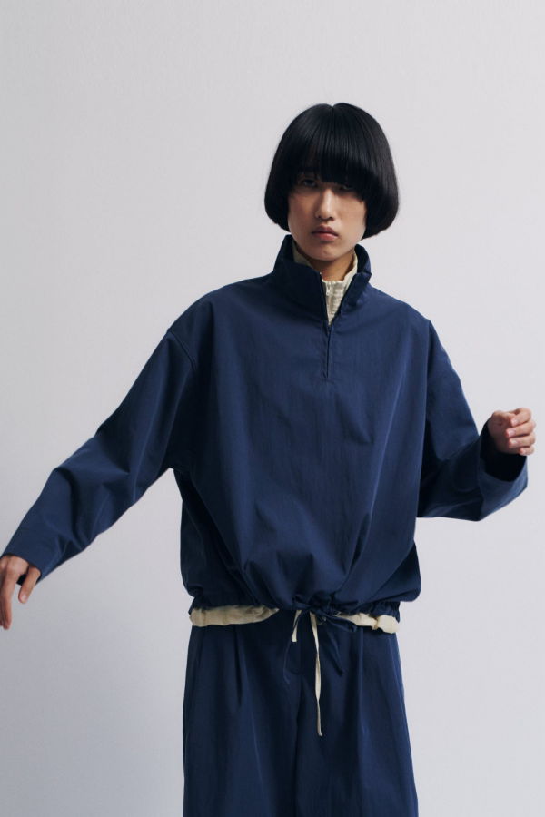 Rus Nemuke Overshirt Top - Dark Blue