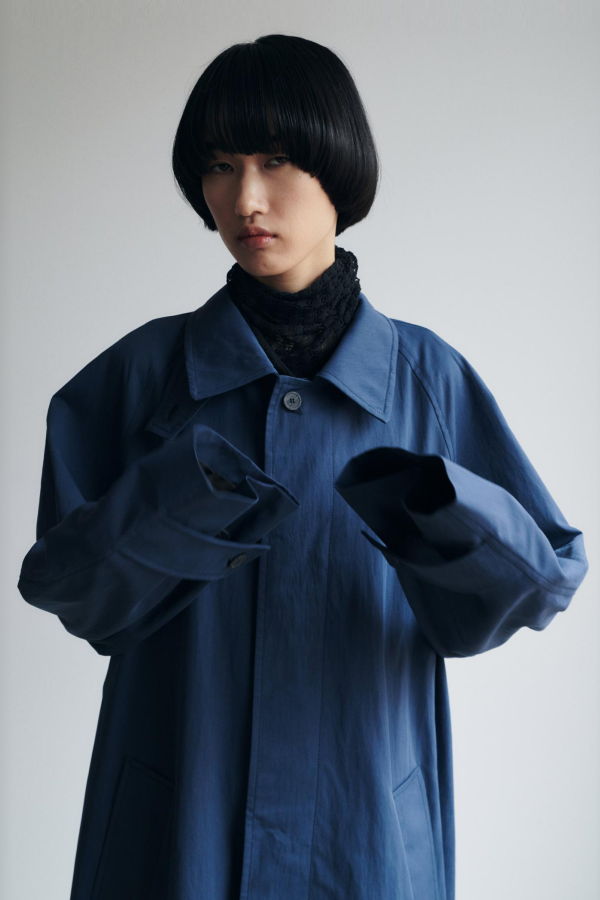 Rus Tsuyu Trench Coat - Dark Blue