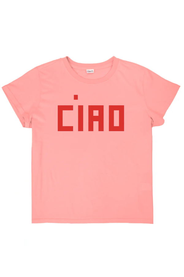 Clare V. Classic Cotton/Linen Ciao Tee - Petal