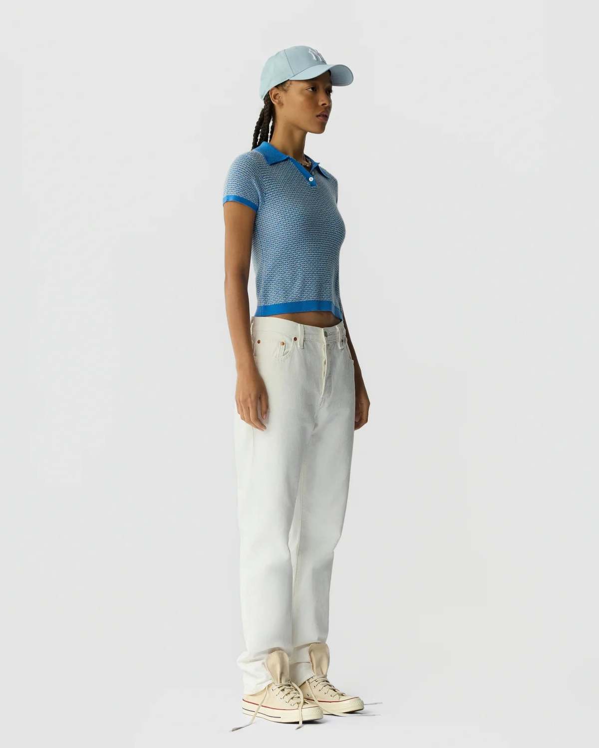 Guest in Residence Pique Shrunken Cashmere Polo Sweater - Image 3 of 5