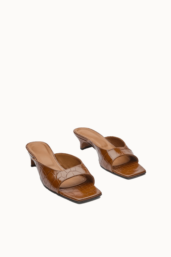 ATP Atelier Tavenna Printed Croco Kitten Heels - Cannella