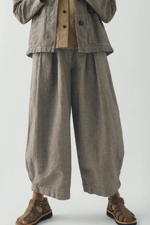 TOAST Micro Houndstooth Wide Leg Trousers - Vintage White/Black