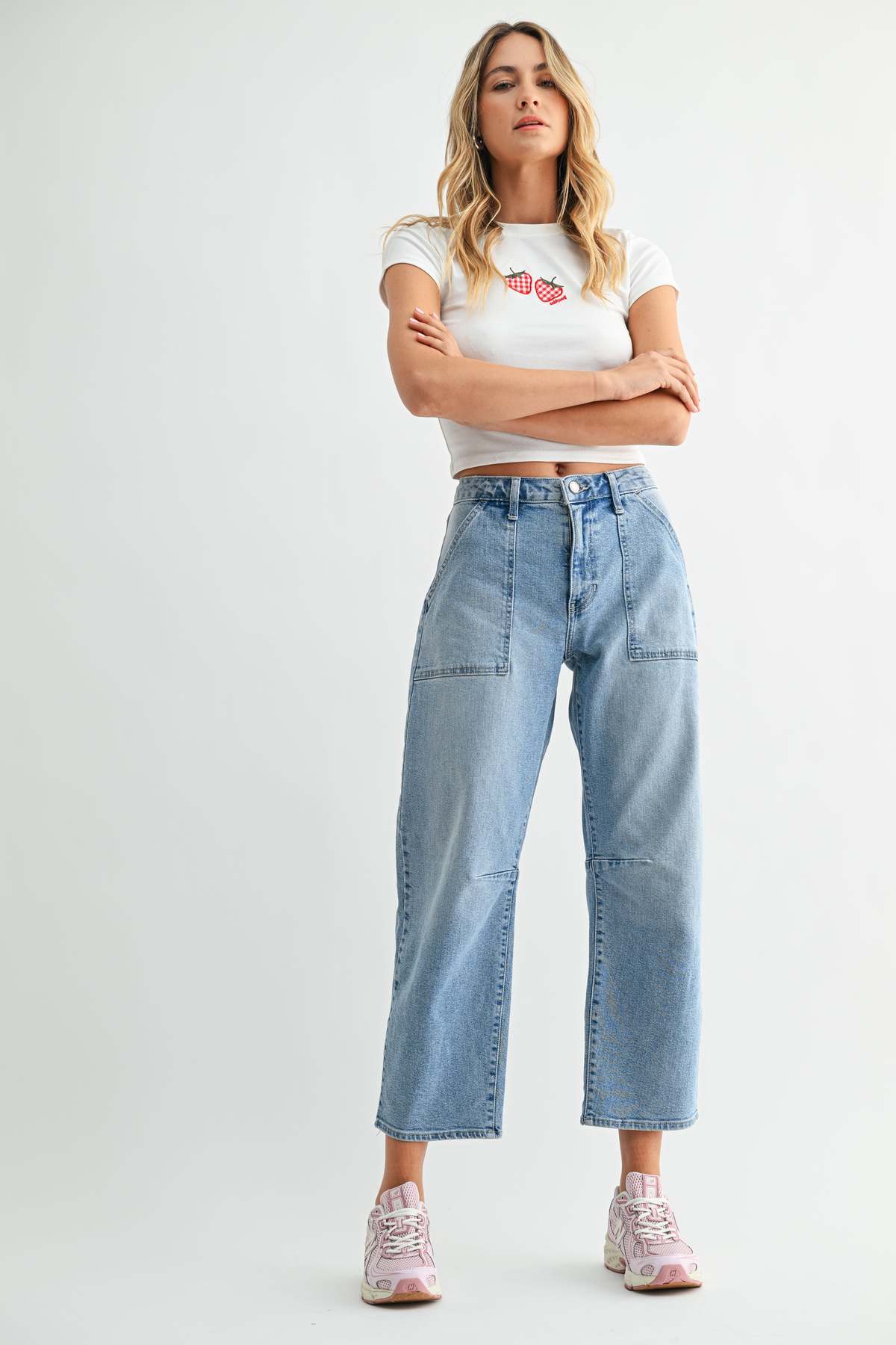 Just Black Denim The Utility Seamed Barrel Jean - Medium Denim - Image 2 of 28