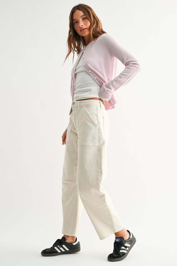 Just Black Denim The Utility Seamed Barrel Jean - Medium Denim