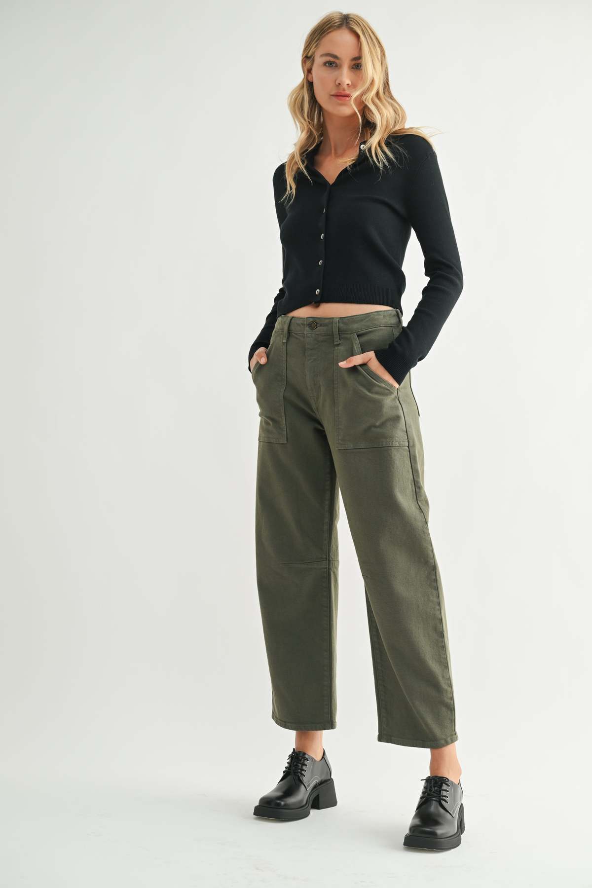 Just Black Denim The Utility Seamed Barrel Jean - Medium Denim - Image 23 of 28