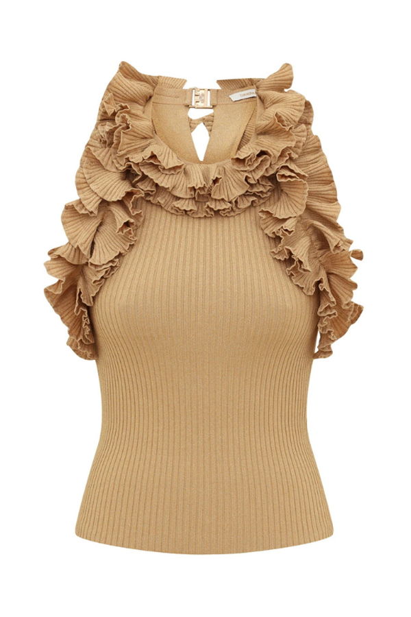 Zimmermann Luna Metallic Ruffle Tank