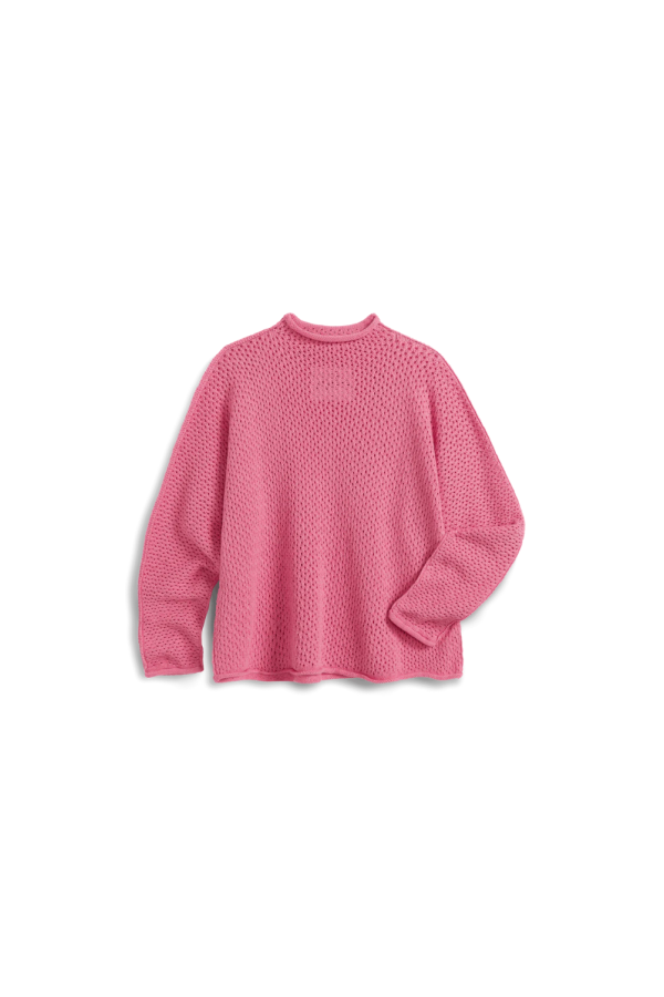 Frank & Eileen Monterey Pointelle Sweater - Dragon Fruit