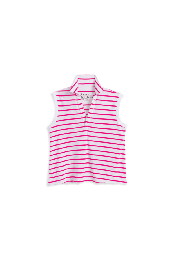 Frank & Eileen Olivia Popover Collar Tank - Lotus Stripe