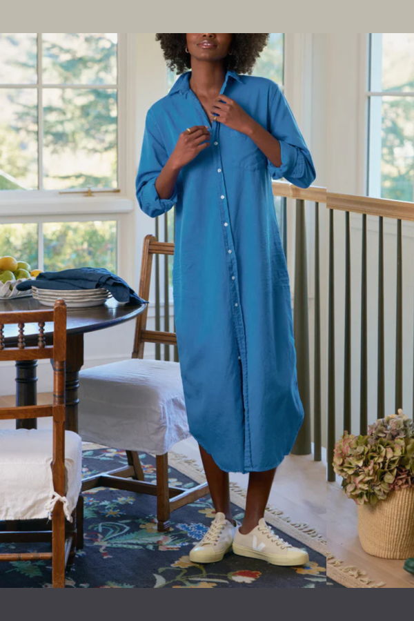 Frank & Eileen Rory Maxi Shirtdress - Lapis