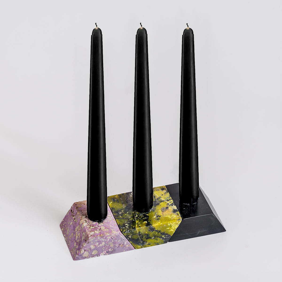 Dar Proyectos Triangle Gemstone Puzzle 3-Piece Candelabra - Image 3 of 10