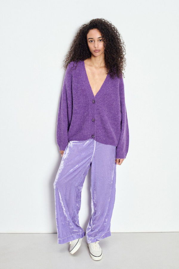 American Vintage East Deep V-Neck Cardigan Sweater - Cosmos