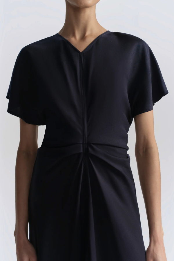 A.L.C. Rem Ruched Midi Dress - Night Blue