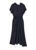 A.L.C. Rem Ruched Midi Dress - Night Blue - Thumbnail 4