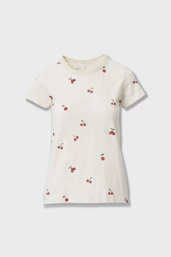 Rag & Bone All Over Cherry Tee - White