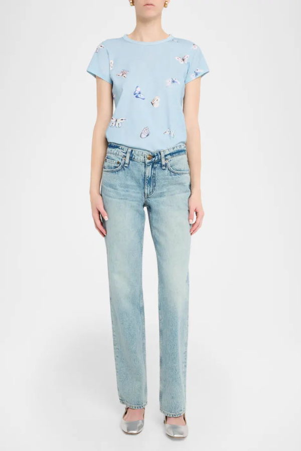 Rag & Bone All Over Tammy Butterfly Tee - Blue