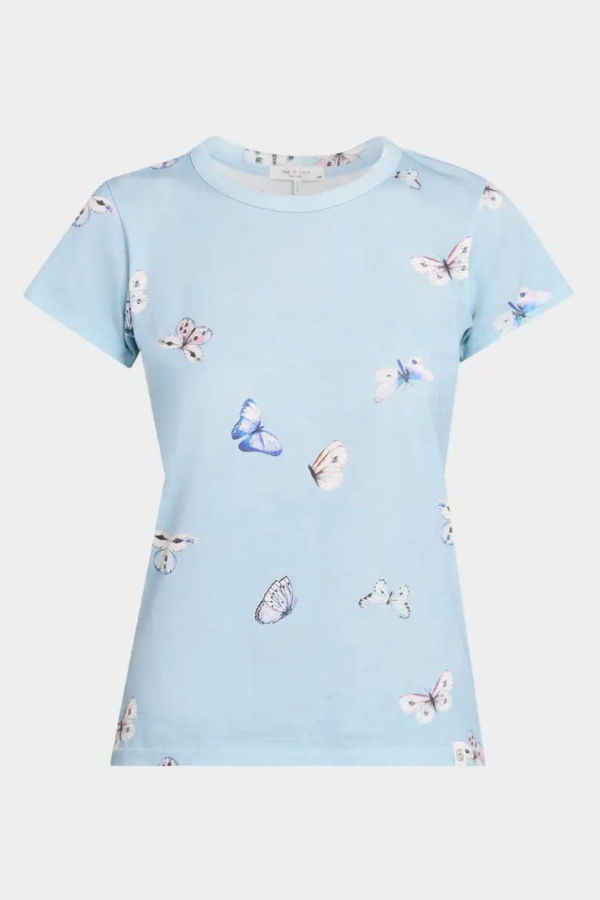 Rag & Bone All Over Tammy Butterfly Tee - Blue