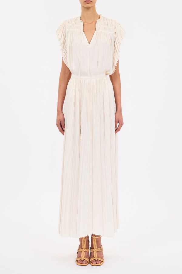 Ulla Johnson Agosta Flutter Sleeve Top - Cowrie