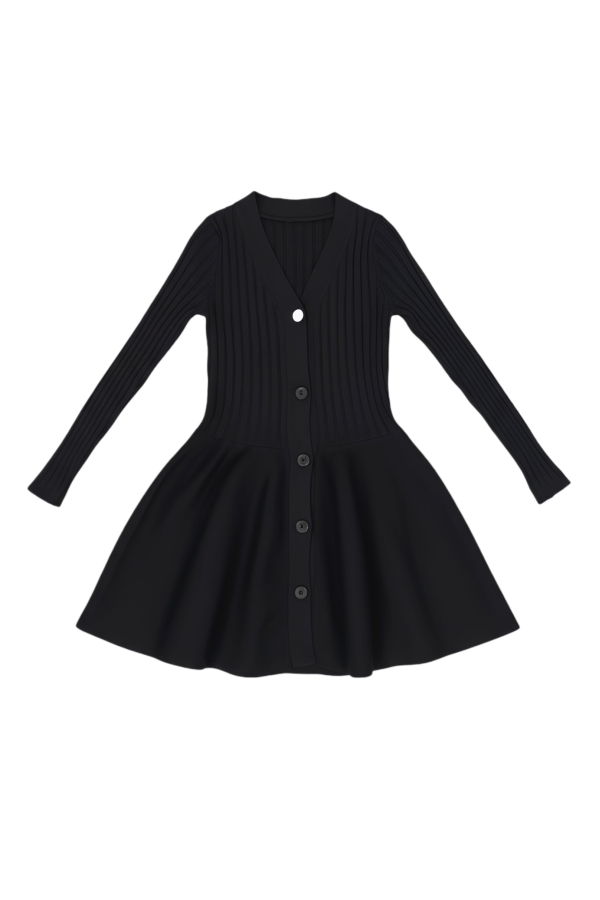 London Atelier Byproduct Black Knitted Peplum Cardigan