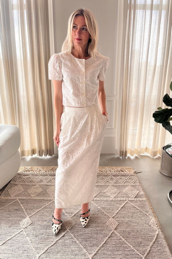 Posse Salma Column Skirt - Vintage White