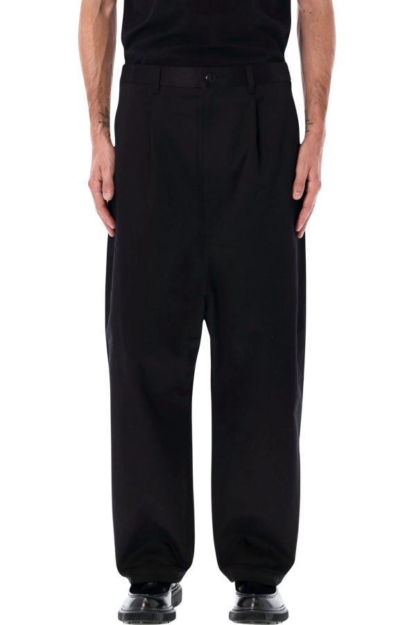 JUNYA WATANABE Wide-Leg Cotton Trousers - Black