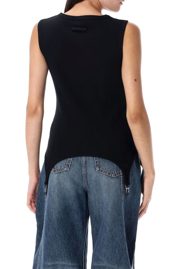 Jean Paul Gaultier Ribbed Lingerie Top - Black