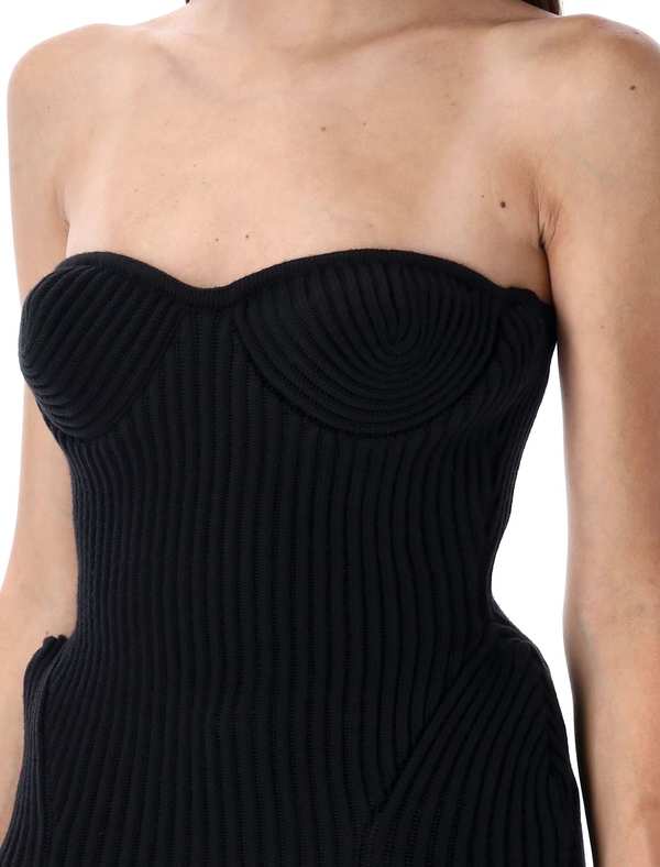 Jean Paul Gaultier Knitted Bustier Top - Black