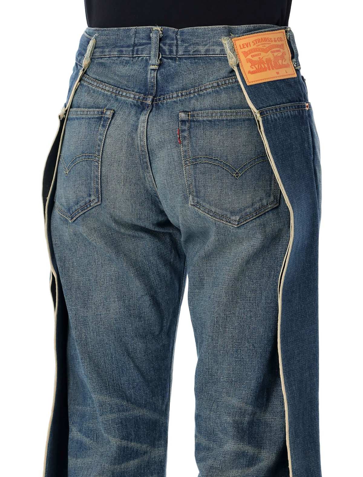 JUNYA WATANABE Levi's Cotton Denim Wide-Leg Jeans - Blue - Image 3 of 3