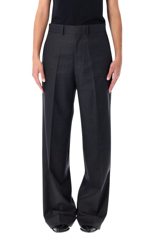 JUNYA WATANABE Wool Wide-Leg Pants - Black Charcoal