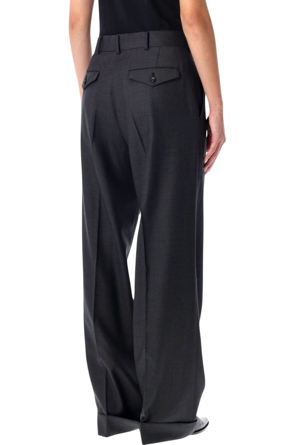 JUNYA WATANABE Wool Wide-Leg Pants - Black Charcoal