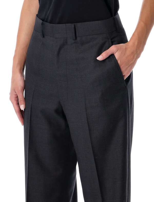 JUNYA WATANABE Wool Wide-Leg Pants - Black Charcoal